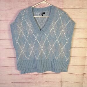 Kendall & Kylie Blue V-Neck‎  Sweater Vest Size Small